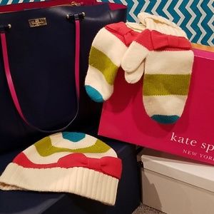 Kate Spade Hat and Mitten set